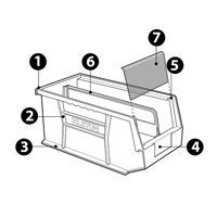 Stack & Hang Bin, 4-1/8" W x 3" H x 5-3/8" D, Blue EastCoast Offshore Supplies