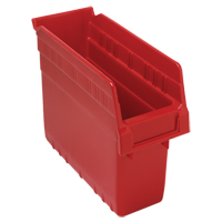 Store-Max Shelf Bins, 4-3/8" W x 8" H x 11-5/8" D, Red, 44 lbs. Capacity EastCoast Offshore Supplies