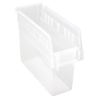 Store-Max Shelf Bins, 4-3/8" W x 8" H x 11-5/8" D, Clear, 44 lbs. Capacity EastCoast Offshore Supplies