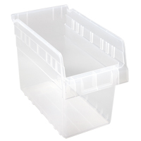 Store-Max Shelf Bins, 6-5/8" W x 8" H x 11-5/8" D, Clear, 44 lbs. Capacity EastCoast Offshore Supplies