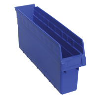 Store-Max Shelf Bins, 4-3/8" W x 8" H x 17-7/8" D, Blue, 56 lbs. Capacity EastCoast Offshore Supplies