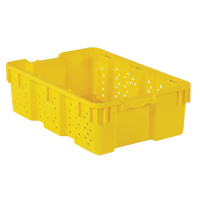 Contenant en plastique empilable Stack-N-Nest pour l'agriculture, 16" x 23,9" x 7,3", Jaune EastCoast Offshore Supplies