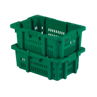 Contenant en plastique Stack-N-Nest pour la manutention des aliments, 16" x 23,9" x 8,8", Vert EastCoast Offshore Supplies