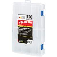 Boîte &agrave; compartiments en plastique, 7,75" la x 11,75" p x 2,2" h, 10 compartiments EastCoast Offshore Supplies