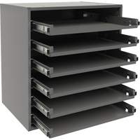 Small Bearing Slide Rack, Steel, 6 Slots, 15-9/16" W x 11-7/8" D x 16-3/8" H, Grey EastCoast Offshore Supplies