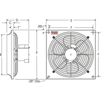 Ventilateurs muraux d'usage g&eacute;n&eacute;ral, Commercial, Dia 10", 2 vitesses EastCoast Offshore Supplies