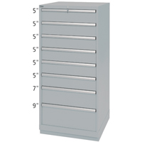 Drawer Cabinets, 8 Drawers, 28-1/4" W x 28-1/2" D x 59-1/2" H, Grey EastCoast Offshore Supplies