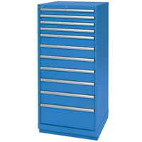 Drawer Cabinets, 11 Drawers, 28-1/4" W x 28-1/2" D x 59-1/2" H, Bright blue EastCoast Offshore Supplies