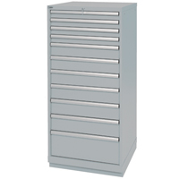 Drawer Cabinets, 11 Drawers, 28-1/4" W x 28-1/2" D x 59-1/2" H, Grey EastCoast Offshore Supplies