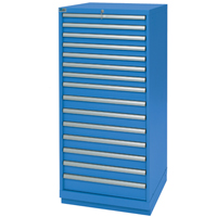 Drawer Cabinets, 15 Drawers, 28-1/4" W x 28-1/2" D x 59-1/2" H, Bright blue EastCoast Offshore Supplies