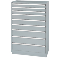 Drawer Cabinets, 9 Drawers, 40-1/4" W x 22-1/2" D x 59-1/2" H, Grey EastCoast Offshore Supplies
