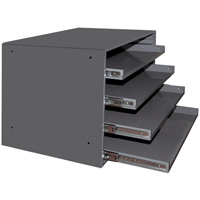 Compartment Box Cabinets, Steel, 4 Slots, 20" W x 15-3/4" D x 15" H, Grey EastCoast Offshore Supplies