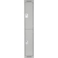 Clean Line Lockers, 2 -tier, 12" x 18" x 72", Steel, Grey, Rivet (Assembled) EastCoast Offshore Supplies