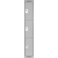 Clean Line Lockers, 3 -tier, 12" x 18" x 72", Steel, Grey, Rivet (Assembled) EastCoast Offshore Supplies