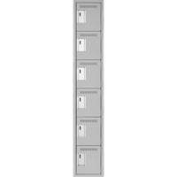 Clean Line Lockerettes, 6 -tier, 12" x 18" x 72", Steel, Grey, Rivet (Assembled) EastCoast Offshore Supplies