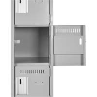 Clean Line Lockerette, 6 -tier, Bank of 4, 48" x 18" x 78", Steel, Beige, Rivet (Assembled) EastCoast Offshore Supplies