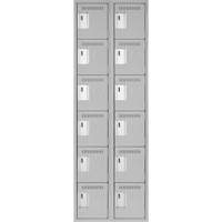 Clean Line Lockerettes, 6 -tier, Bank of 2, 24" x 18" x 72", Steel, Grey, Rivet (Assembled) EastCoast Offshore Supplies