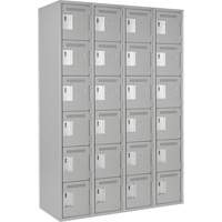 Petits casiers Clean Line, 6 niveaux, Bloc de 4, 48" x 18" x 72", Acier, Gris, Rivet (assembl&eacute;) EastCoast Offshore Supplies