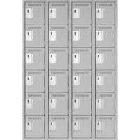 Petits casiers Clean Line, 6 niveaux, Bloc de 4, 48" x 18" x 72", Acier, Gris, Rivet (assembl&eacute;) EastCoast Offshore Supplies