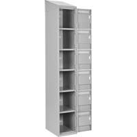Clean Line Lockerette , 6 -tier, Bank of 4, 48" x 18" x 78", Steel, Grey, Rivet (Assembled) EastCoast Offshore Supplies
