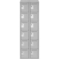 Clean Line Lockerette , 6 -tier, Bank of 2, 24" x 18" x 78", Steel, Grey, Rivet (Assembled) EastCoast Offshore Supplies