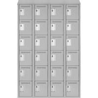 Clean Line Lockerette , 6 -tier, Bank of 4, 48" x 18" x 78", Steel, Grey, Rivet (Assembled) EastCoast Offshore Supplies