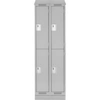Clean Line Lockers, 2 -tier, Bank of 2, 24" x 18" x 82", Steel, Grey, Rivet (Assembled) EastCoast Offshore Supplies