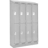 Clean Line Lockers, 2 -tier, Bank of 4, 48" x 18" x 82", Steel, Grey, Rivet (Assembled) EastCoast Offshore Supplies