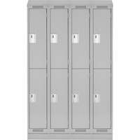 Clean Line Lockers, 2 -tier, Bank of 4, 48" x 18" x 82", Steel, Grey, Rivet (Assembled) EastCoast Offshore Supplies