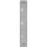 Clean Line Lockers, 3 -tier, 12" x 18" x 82", Steel, Grey, Rivet (Assembled) EastCoast Offshore Supplies