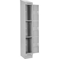 Clean Line Lockers, 3 -tier, Bank of 4, 48" x 18" x 82", Steel, Grey, Rivet (Assembled) EastCoast Offshore Supplies