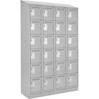 Clean Line Lockerette, 6 -tier, Bank of 4, 48" x 18" x 82", Steel, Grey, Rivet (Assembled) EastCoast Offshore Supplies