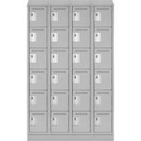 Clean Line Lockerette, 6 -tier, Bank of 4, 48" x 18" x 82", Steel, Grey, Rivet (Assembled) EastCoast Offshore Supplies