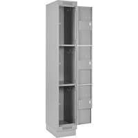 Clean Line Lockers, 3 -tier, Bank of 4, 48" x 18" x 76", Steel, Grey, Rivet (Assembled) EastCoast Offshore Supplies