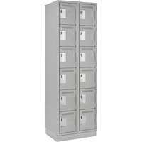 Clean Line Lockerette, 6 -tier, Bank of 2, 24" x 18" x 76", Steel, Grey, Rivet (Assembled) EastCoast Offshore Supplies