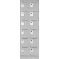 Clean Line Lockerette, 6 -tier, Bank of 2, 24" x 18" x 76", Steel, Grey, Rivet (Assembled) EastCoast Offshore Supplies