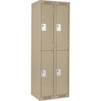 Clean Line Lockers, 2 -tier, Bank of 2, 24" x 18" x 72", Steel, Beige, Rivet (Assembled) EastCoast Offshore Supplies