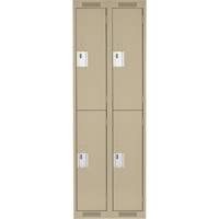 Clean Line Lockers, 2 -tier, Bank of 2, 24" x 18" x 72", Steel, Beige, Rivet (Assembled) EastCoast Offshore Supplies