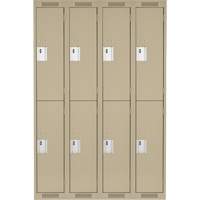 Clean Line Lockers, 2 -tier, Bank of 4, 48" x 18" x 72", Steel, Beige, Rivet (Assembled) EastCoast Offshore Supplies