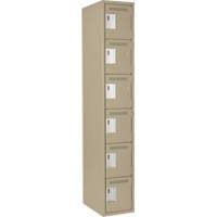 Clean Line Lockerette, 6 -tier, 12" x 18" x 72", Steel, Beige, Rivet (Assembled) EastCoast Offshore Supplies