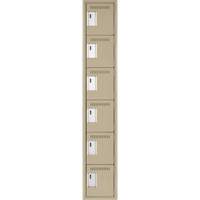 Clean Line Lockerette, 6 -tier, 12" x 18" x 72", Steel, Beige, Rivet (Assembled) EastCoast Offshore Supplies