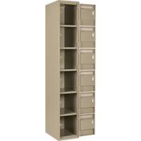 Petits casiers Clean Line, 6 niveaux, Bloc de 4, 48" x 18" x 72", Acier, Beige, Rivet (assembl&eacute;) EastCoast Offshore Supplies