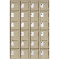 Petits casiers Clean Line, 6 niveaux, Bloc de 4, 48" x 18" x 72", Acier, Beige, Rivet (assembl&eacute;) EastCoast Offshore Supplies