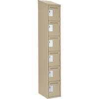 Clean Line Lockerette, 6 -tier, 12" x 18" x 78", Steel, Beige, Rivet (Assembled) EastCoast Offshore Supplies
