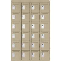 Clean Line Lockerette, 6 -tier, Bank of 4, 48" x 18" x 78", Steel, Beige, Rivet (Assembled) EastCoast Offshore Supplies