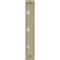 Clean Line Lockers, 3 -tier, 12" x 18" x 82", Steel, Beige, Rivet (Assembled) EastCoast Offshore Supplies