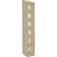 Clean Line Lockerette , 6 -tier, 12" x 18" x 82", Steel, Beige, Rivet (Assembled) EastCoast Offshore Supplies