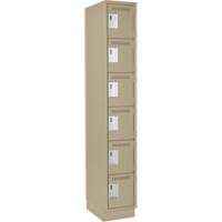 Petits casiers Clean Line, 6 niveaux, 12" x 18" x 76", Acier, Beige, Rivet (assembl&eacute;) EastCoast Offshore Supplies