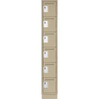 Petits casiers Clean Line, 6 niveaux, 12" x 18" x 76", Acier, Beige, Rivet (assembl&eacute;) EastCoast Offshore Supplies