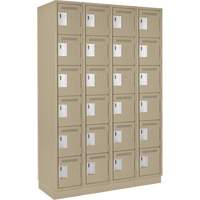 Clean Line Lockerette, 6 -tier, Bank of 4, 48" x 18" x 76", Steel, Beige, Rivet (Assembled) EastCoast Offshore Supplies